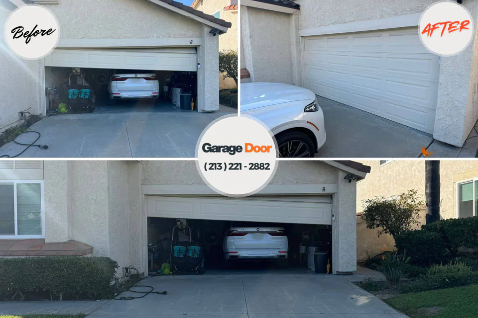Before and after: garage door repair Sisco Heights, WA